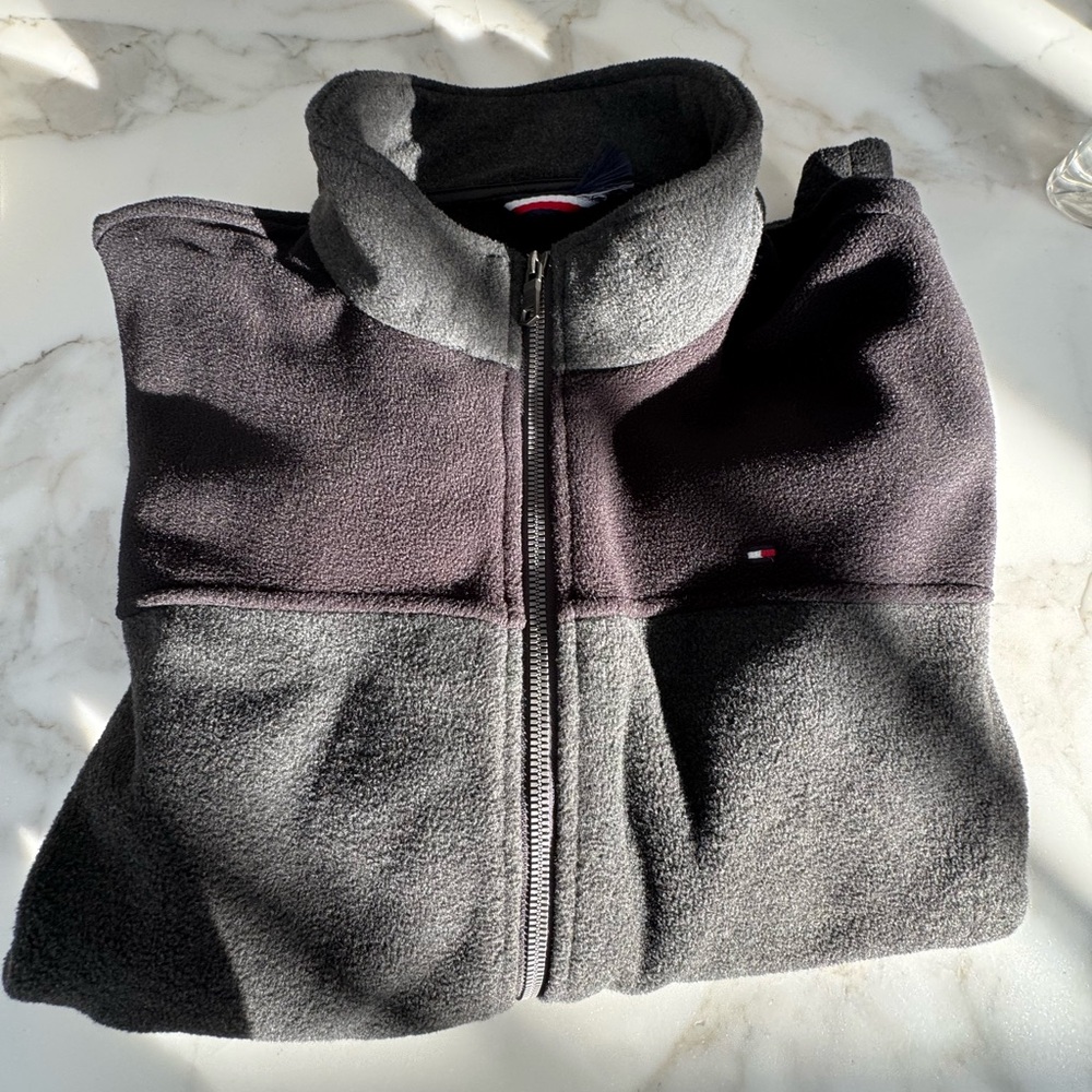 Jacket Fleece Tommy Hilfiger Gray and Black Lightweight Jacket - Picture 15 of 15
